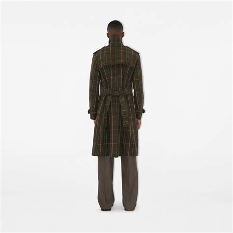 trench burberry uomo taglia 44|Long Check Cotton Trench Coat in Tor .